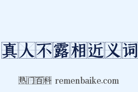 真人不露相近义词是什么意思的图片